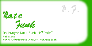 mate funk business card